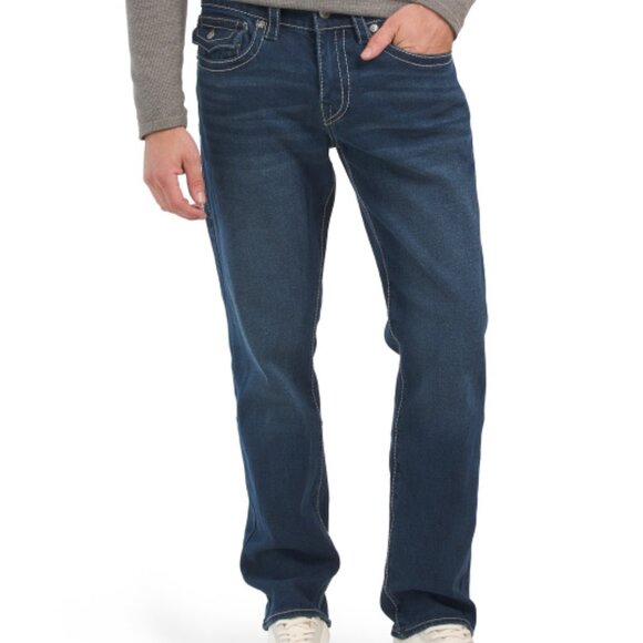 True Religion Geno Flap Big T Flap Relaxed Slim Fit Jean in Lagoon